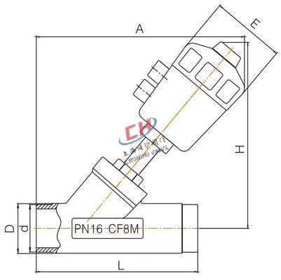 P1焊接氣動角座閥結(jié)構(gòu)圖